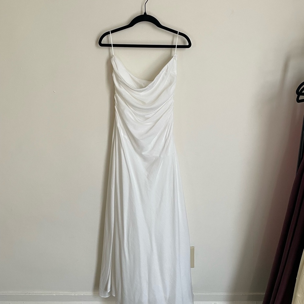 White strapless Slip Dress
